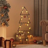 vidaXL Brad de Crăciun din metal pentru decor, negru, 125 cm 359593
