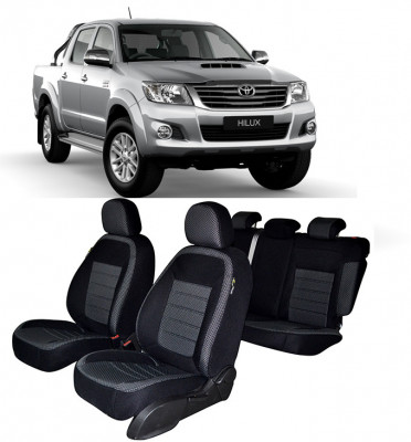 Set huse scaune dedicate TOYOTA HILUX VIII pick-up 2015-2019 (BANCHETA FRACTIONATA) foto