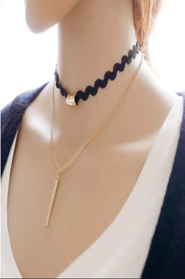 Choker Mystyle Fashion Black Duble - Colier elegant pentru gat - Black Delux foto