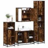 VidaXL Set de mobilier de baie 4 piese Lemn prelucrat de stejar afumat