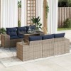 VidaXL Set canapele grădină cu perne 7 piese gri poliratan/lemn acacia 3326742
