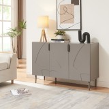 Sideboard Starvili mit 3 T&uuml;ren 75x115x38 cm Grau [en.casa]