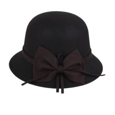 Palarie dama eleganta rotunda neagra