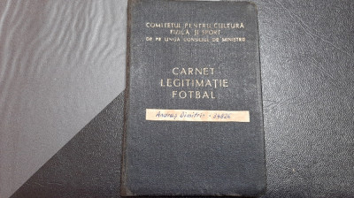 carnet Legitimatie fotbal 1958 foto