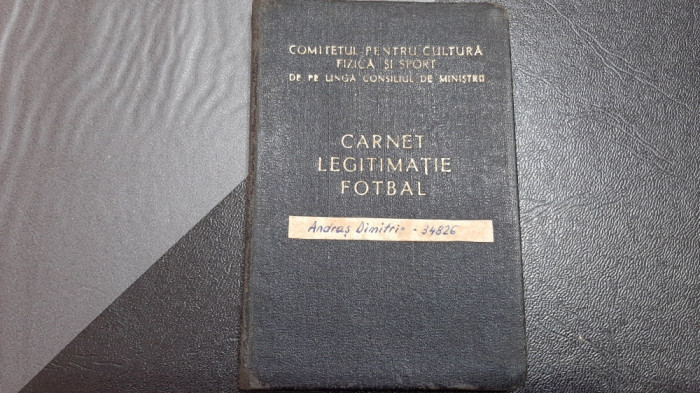 carnet Legitimatie fotbal 1958