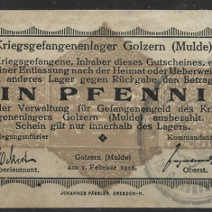 RARR : GERMANIA = LAGERGELD GOLZERN (MULDE) - 1 PFENNIG 1916 - AUNC / IN SCAN