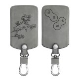 Husa Cheie Auto pentru Renault / Dacia - 4 Butoane - Keyless Go, Piele nabuc, Gri, 48568.12, Kwmobile