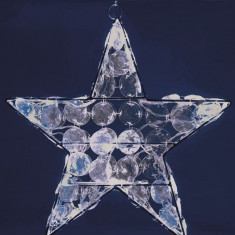 Ornament de Craciun Stea luminoasa, LED alb rece, 29 cm, alimentare baterii foto