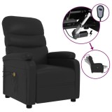 vidaXL Fotoliu de masaj rabatabil electric, negru, piele ecologică