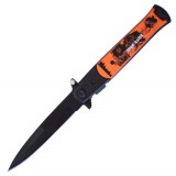 Briceag de buzunar 22.5 cm, model Zombie Slayer cu lama stilet si sistem blocare lama