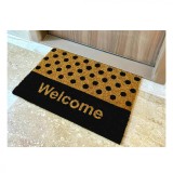 Cumpara ieftin Covoras Intrare, Model Black White 668-004, Marime 40 x 60 cm, Maro, Inaltime Fir 15 mm, Antiderapant, Fibra cocos si Cauciuc, Living, Dormitor, Sufra