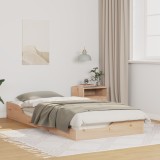 vidaXL Cadru de pat de podea Maro 80 x 210 cm Lemn de brad solid