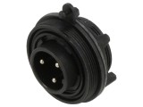 Conector circular soclu tată 3 pini 12A 277V BULGIN PXV0730/P IP68 IP69K