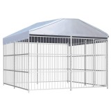 Gossi padoc de exterior cu acoperis pentru caini, 300x300x200 cm