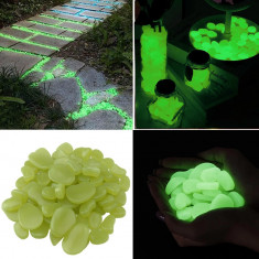 Pietricele fosforescente decorative glow verde deschis, decor exterior si interior foto