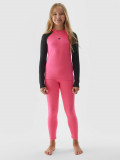 Lenjerie termoactivă scămoșată (colanți) pentru fete - roz, 4F Sportswear