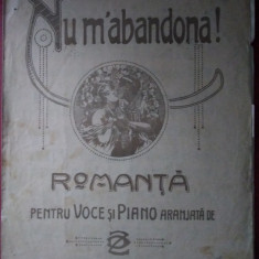 Partitură veche NU M'ABANDONA! - romanța