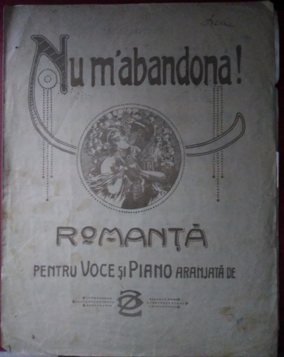 Partitură veche NU M&#039;ABANDONA! - romanța