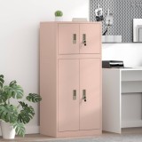 Cumpara ieftin Dulap de depozitare 2 buc. Roz 60 x 40 x 130 cm Otel Blocat