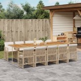 vidaXL Set mobilier de grădină cu perne, 11 piese, bej, poliratan 3210760