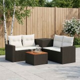 Cumpara ieftin Set de canapea 6 buc. Negru si Alb crem 55 x 55 x 37 cm