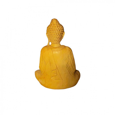 Statueta sculptata manual din lemn Suar Meditating Buddha foto