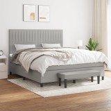 vidaXL Pat continental, gri deschis, 180x200 cm, material textil