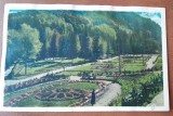 Carte postala, Baile Slanic Moldova, aleile principale ale parculi, 1936