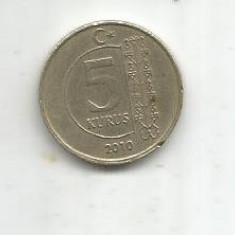 No(4) moneda- Turcia 5 Kurus 2010