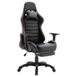 Cumpara ieftin Scaun de racing suport picioare şi lumini LED, piele ecologică