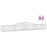 Cumpara ieftin Cosuri gabion arcuite 2 buc, 400x50x40/60 cm, fier galvanizat