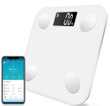 Cantar Corporal Inteligent eLIVE F23-W, Bluetooth, 18 Functii, Analiza corporala, 180 Kg, Sticla Securizata, Alb