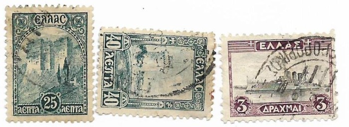 Grecia - Noi timbre zilnice - 1927, valori obliterate