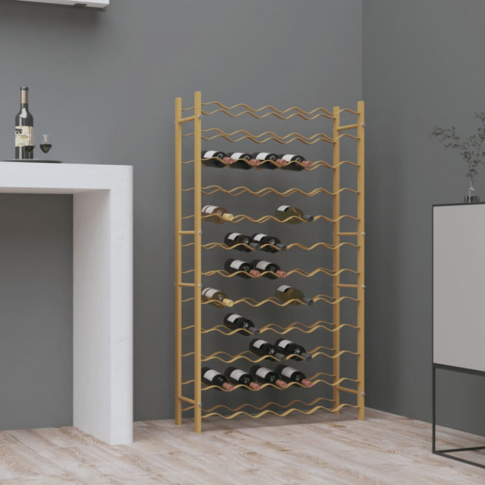 Suport sticle de vin pentru 72 sticle, auriu,metal