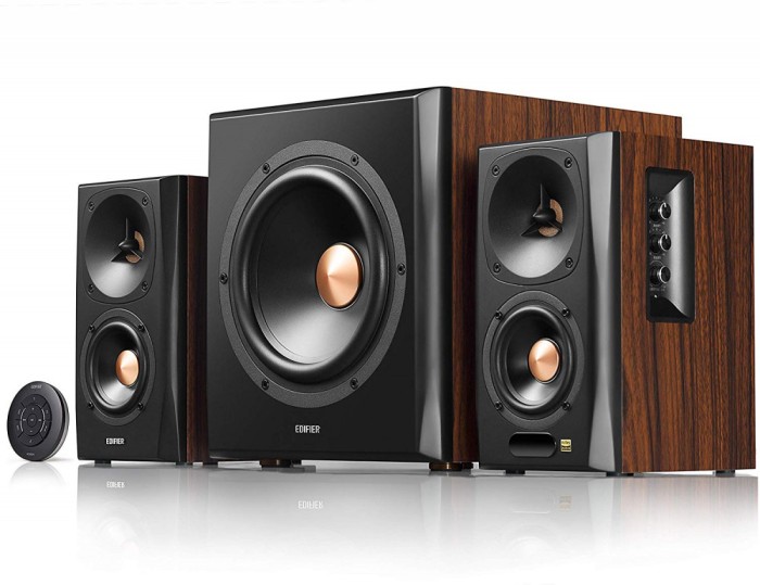 BOXE EDIFIER 2.1, RMS: 155W (2 x 10W, 2 x 30W, 1 x 75W), bluetooth, telecomanda wireless, woofer wireless, volum, bass, treble, optical, coaxial, brow