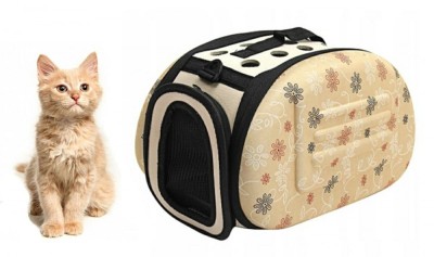Geanta transport caine/pisica L, ventilata, picioare sustinere, 700 g, 35 x 22 x 20cm, bej foto