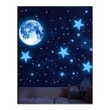 Cumpara ieftin Sticker Perete Autocolant Fosforescent Luna si Stele - 36544