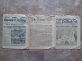 Lot de 3 Ziare , Illustrierte Kronen Zeitung, Volks-Zeitung, Das kleine Volksblatt 3 Noiembrie 1940