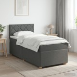 Cumpara ieftin Pat boxspring cu saltea Gri inchis 80 x 200 cm Tesatura