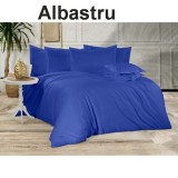 Cumpara ieftin Lenjerie de pat dublu din microfibră , cu 2 fete de perna si cearceaf cu elastic 160x200cm Albastru