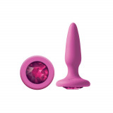 Cumpara ieftin Dop Anal Cu Bijuterie Glams Mini Pink Gem, 8.5 cm, NS Toys