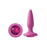 Dop Anal Cu Bijuterie Glams Mini Pink Gem, 8.5 cm