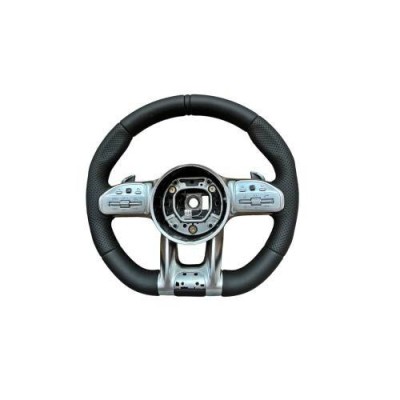 Volan sport piele perforata cu padele compatibil Mercedes foto