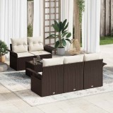 VidaXL Set de canapele pentru grădină 6 pcs Maro, Crem 55 x 55 x 37 cm