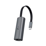 ADAPTOR RETEA TP-LINK , extern, USB-C, port RJ-45 Gigabit LAN, 2.5 Gbps, metalic, gri &quot;UE302C&quot; (timbru verde 0.18 lei)