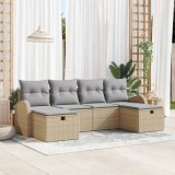Cumpara ieftin Set de canapele pentru grădină 6 pcs bej și gri deschis