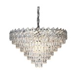Candelabru Cristal WINDSOR Supremo 16xE27, Diametru 80cm, Crom Lucios, Inaltime Reglabila