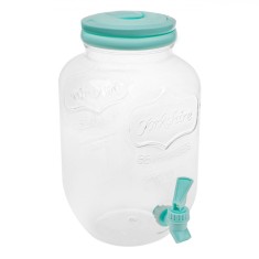 Recipient cu Robinet, Plastic, Capacitate 4.4L, Capac Verde Menta, Transparent