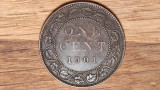 Canada - moneda de colectie istorica - bronz- 1 cent 1901 - Victoria - superba !