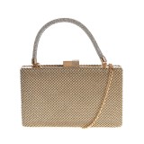 Geanta plic aurie cu pietre acrilice